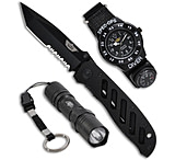 Image of UZI Special Forces Flashlight Watch + Folding Knife Set CFBC7081