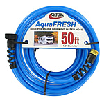 Image of Valterra Aquafresh High Pressure Drinking Water Hose With Hose Savers - 1/2in x 50ft
