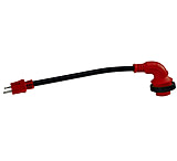 Image of Valterra Mighty Cord 90 deg Detachable 12in Locking LED Adapter Cord With Handle - 15Am To 30Af, Carded