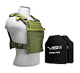 Image of Vism Fast Plate Carrier w/2 10x12in Level III and PE Shooters Cut Hard Ballistic Plates