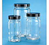 Image of VWR AC Medium Round Bottles, Clear, Wide Mouth VW5710133C22 Bulk Packs With Unattached Caps In Bags