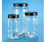 Image of VWR AC Medium Round Bottles, Clear, Wide Mouth VW5710448C22 Bulk Packs With Unattached Caps In Bags