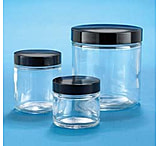 Image of VWR Clear Glass Jars, Wide Mouth VW5413289C22 Bulk Packs With Unattached Caps In Bags