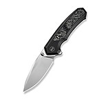 Image of We Knife Co Ltd Corwyn Flipper &amp; Thumb Stud Knife Bronze &amp; Black Titanium Handle With Aluminum Foil Carbon Fiber Inlay 3.7inch Satin Finished Bohler M390 Blade