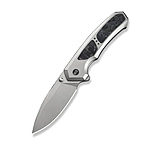 Image of We Knife Co Ltd Corwyn Flipper &amp; Thumb Stud Knife Gray Titanium Handle With Black &amp; Pink Carbon Fiber Inlay 3.7inch Stonewashed Bohler M390 Blade