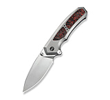 Image of We Knife Co Ltd Corwyn Flipper &amp; Thumb Stud Knife Polished Bead Blasted Titanium Handle With Lava Flow Fatcarbon Fiber Inlay 3.7inch Hand Rubbed Satin Bohler M390 Blade
