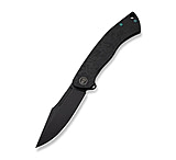 Image of We Knife Co Ltd Essential Knight Flipper Knife Black Titanium Handle With Etched Pattern 3.6inch Black Stonewashed Bohler M390 Blade