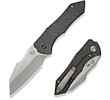 Image of We Knife Co Ltd Weknife High-fin Xl Thumb Stud Knife Diamond &amp; Tiger Stripe Patterned Flamed Titanium Handle 3.48inch Polished Bead Blasted Cpm 20cv Blade We24010-4