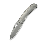Image of We Knife Co Ltd Weknife Inmate Front Flipper &amp; Thumb Hole Knife Gray Titanium Handle &amp; Raindrops 3.7inch Stonewashed Cpm 20cv Blade