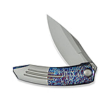 Image of We Knife Co Ltd Weknife Sine Wave Flipper Knife Flamed &amp; Satin Titanium Handle