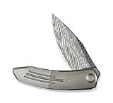 Image of We Knife Co Ltd Weknife Sine Wave Flipper Knife Polished Bead Blasted &amp; Satin Titanium Handle