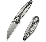 Image of We Knife Co Ltd Weknife Zenthra Flipper &amp; Thumb Stud Knife Satin / Gray Titanium Handle With Aluminum Foil Carbon Fiber Inlay 3.3inch Satin Finished Bohler M390 Blade We24021c-4