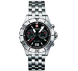 Image of Wenger Mens Aquagraph Chrono Watch Black Dial w/ Stainless Steel Bracelet 70856