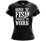 Image of We the People Holsters Born to Fish Forced to Work Women's Short Sleeve Shirt D50A0CD9