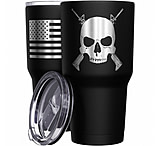Image of We the People Holsters Cross Rifle Jolly Roger Stainless Steel Tumbler 781B76E9