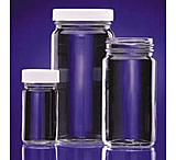 Image of Wheaton AC Round Bottles, Wheaton W217002 White Polypropylene Cap With Fluoropolymer Resin-Faced Foamed Polyethylene Liner, Convenience Packed, Case of 24