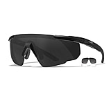 Wiley X Changeable Series Saber Advanced Safety Glasses, Matte Black Frame, Grey Clear Lens, 307