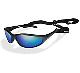 Image of Wiley X P-23 Polarized Blue Lunar Mirror / Gloss Black Sunglasses