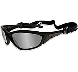 Image of Wiley X Tilt P-58 Sunglasses Gloss Black Frame and Polarized Smoke Green Flash Lens