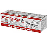 Winchester USA Handgun 9mm Luger 115 Grain Full Metal Jacket (FMJ) Brass Cased Centerfire Pistol Ammunition