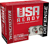 Image of Winchester USA Ready 9 mm Luger +P 124 grain Hollow Point (HP) Brass Casing Centerfire Pistol Ammunition