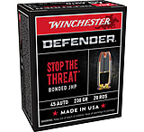Image of Winchester Defender Handgun .45 ACP 230 grain Bonded Jacketed Hollow Point Brass Cased Centerfire Pistol Ammunition