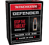 Image of Winchester Defender Handgun 9 mm Luger 147 grain Bonded Jacketed Hollow Point Brass Cased Centerfire Pistol Ammunition