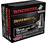 Image of Winchester Defender Handgun 9 mm Luger +P 124 grain Bonded Jacketed Hollow Point Brass Cased Centerfire Pistol Ammunition