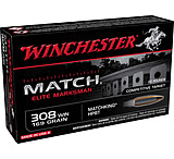 Image of Winchester Match Elite Marksman .308 Winchester 169 Grain Matchking HPBT Brass Cased Rifle Ammunition