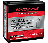Image of Winchester Rifle Bullets, 450 Bushmaster, 260 Grain, Power-Point