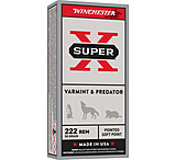 Winchester Super-X RIFLE .222 Remington 50 grain Jacketed Soft Point Brass Cased Centerfire Rifle Ammunition