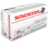 Winchester USA Handgun .38 Special +P 125 grain Jacketed Hollow Point Centerfire Pistol Ammunition
