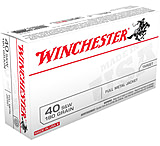 Winchester USA Handgun .40 S&amp;W 180 Grain Full Metal Jacket Brass Cased Centerfire Pistol Ammunition