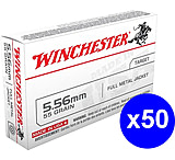 Image of Winchester USA 5.56x45mm NATO 55 grain Ball (M193) Full Metal Jacket Brass Centerfire Rifle Ammunition