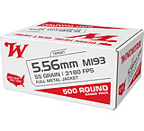 Winchester USA 5.56x45mm NATO 55 grain Ball (M193) Full Metal Jacket Brass Centerfire Rifle Ammunition