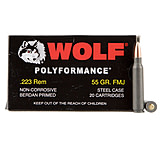 Wolf Ammo PolyFormance .223 Remington 55 Grain Full Metal Jacket Steel Cased Centerfire Rifle Ammunition