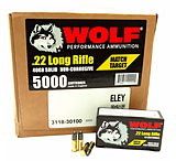 Wolf Ammo .22 Long Rifle Match Target Round Nose 40 Grain Solid Jacket Rifle Ammunition