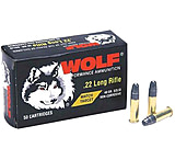 Wolf Match Target 22 Long Rifle Ammunition Extra Round Nose 40 Grain Solid Jacket Rifle Ammunition