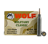 Wolf Ammo Military Classic .223 Remington 62 Grain Soft Point Steel Cased Centerfire Rifle Ammunition