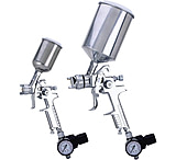 Image of Shop Fox HVLP 2 Spray Gun Set with Gauges &amp; Metal Cups