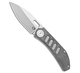 Image of Yan Knives Chevron MagnaCut Thumb Hole Knife Black Micarta/Ti 3.5 Satin 849CE31E