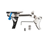 Image of Zev Technologies Fulcrum Drop In Trigger Kit Stainless Trigger Pad With Black Safety For Gen 1/2/3 Glock 17/19/26/34 DRP-9-S-B