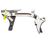 Image of Zev Technologies Fulcrum Drop In Trigger Kit Stainless Trigger Pad With Black Safety For Glock 36 DRP-36-S-B