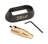 Image of Zev Technologies Speed Feed Heavy Brass Magwell For Small Frame 1st, 2nd, 3rd Gen Glocks Black Crinkle Powder Coat 7.9 Ounces MAGWELLSMBRASHV