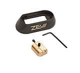 Image of Zev Technologies Speed Feed Light Brass Magwell Gen 4 Small Frame Fits Glocks Black Crinkle Powder Coat 6.8 Ounces MAGWELL4BRASSLT