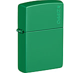 Image of Zippo Classic Grass Green Matte Zippo Logo