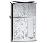 Image of Zippo BS Scroll Design V Panel Classic Style Lighter, High Polish Chrome