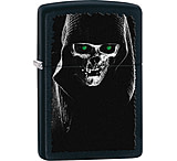Image of Zippo Hooded Skull Black Matte Lighter