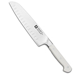 Image of HENCKELS ZWILLING Zwilling Pro Le Blanc 7 Hollow Edge Santoku Kitchen Knife White Three Pin 86585D05