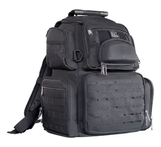 Bulldog Cases & Vaults Tactical Range Handgun, Medium, Back Pack, Black, BDT414B